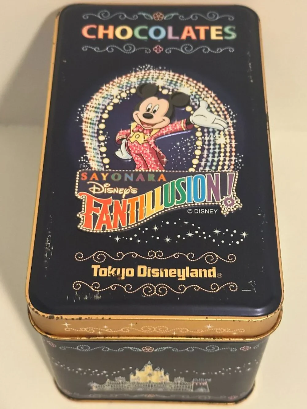 Vintage Tokyo Disneyland Fantillusion Tin Box 2001 Rare Disney Collectible